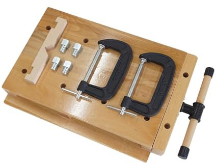 WORDFUN Holzwerkbank, Tragbare Hobelbank & Schraubstock, Werktisch Aus Buchenholz Klemmen Hobeln, Einstellbar Hartholz Werkbank, Holzbearbeitungsschraubstock, Tischlerbank, Arbeitsbank