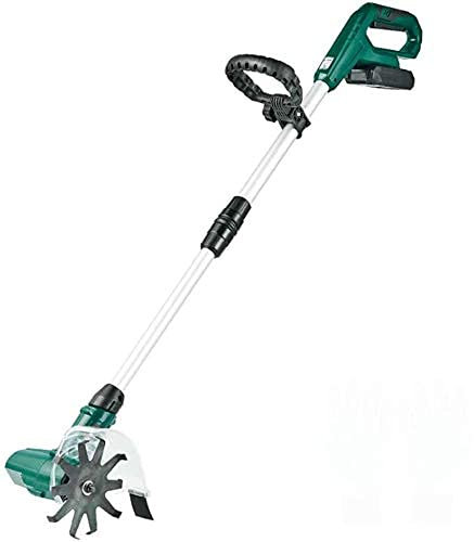 JKSVTF Escarificador eléctrico inalámbrico de 20 V con batería recargable de 1300 mAh, cultivador eléctrico portátil para jardines, parcelas de verduras, invernaderos