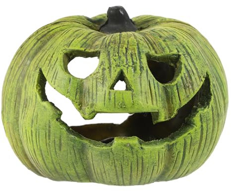 MERRYHAPY Reptilienversteck Aus Harz Kürbis-förmige Höhle Für Reptilien Dekoration Für Terrarium Und Aquarium Für Eidechsen Und Andere Kleintiere Gruselige Halloween-deko