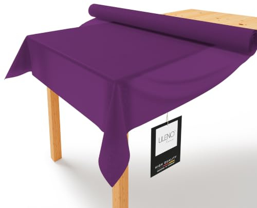 LILENO HOME Bordsdukrulle 1,10 x 25 m – bordsduk lila av fleece – tygliknande, tvättbar bordsduk som rulle, metervara bordsduksrulle – engångsbruk, pappersduk, rulle, alternativ