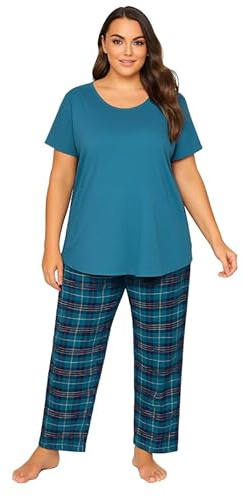 UC Ex Evans Plus Size Clothing for Women, Ladies Pyjamas Pjs Set Nightwear Blue