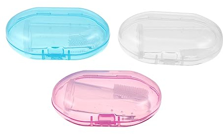 PartyKindom 3pcs Teething Aid of Finger Toothbrushes Gentle Massaging Bumps Non-Toxic Silicone for Boy Girl and Boy Girl Oral Care