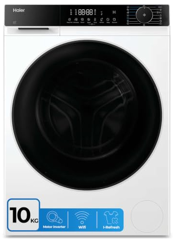 Haier X 5 HWD100-BP16357US Lavadora Secadora, Capacidad 10KG+6KG, Motor Inverter, WIFI, Tecnología Antibacterias, Refresh, Inicio diferido, DetectorKG, 60CM Ancho, 1600 RPM, 16 programas, Blanco