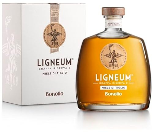 Bonollo Ligneum Miele di Tiglio 70cl – Grappa Invecchiata in Legno Aromatizzata al Miele di Tiglio – Distillato Artigianale Italiano – Gusto Morbido, Dolce e Profumato – Made in Italy Premium
