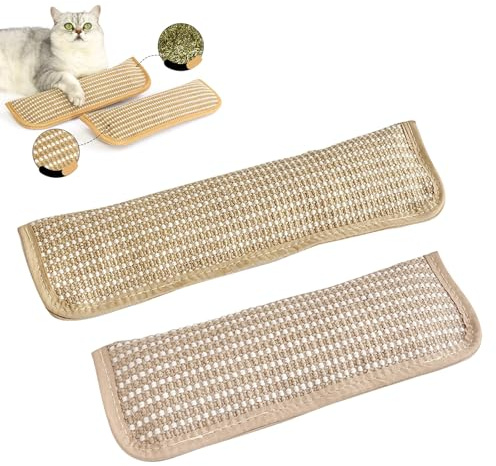 Cuscino per gatti in sisal naturale e corda da masticare, giocattoli per gatti da interni, doppia corda di canapa, cuscino interattivo per dentizione, gioco e sollievo dallo stress