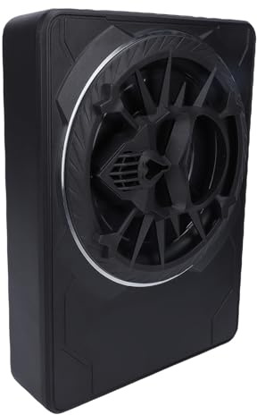 Yobadam 10 Tums 800 W Bilsubwoofer, Tunn Aktiv Subwoofer, Subwoofer Under Sätet med Inbyggd Förstärkare och LED-omgivande Ljus, Perfekt för Lastbil och Bil