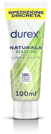 Durex Naturals Pure Gel Lubrificante Intimo, 100% Ingredienti di Origine Naturale,100ml