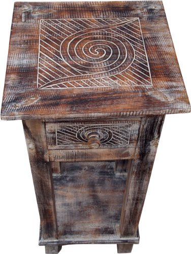 GURU SHOP Telefontisch, Flurtisch - Spirale, Braun, 80x35x35 cm, Kaffeetische & Bodentische