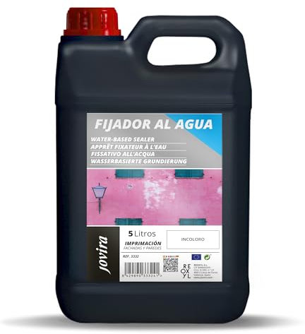 JOVIRA PINTURAS Imprimación Fijador al agua. Sellante incolora para fachadas y paredes interior. (5 Litros) E-76