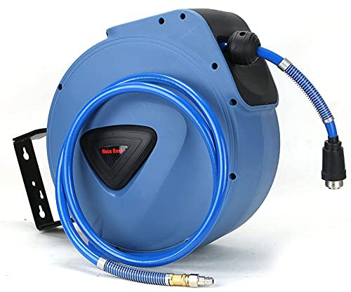 Holdfiturn Air Hose Reel 3/8 Inch 20M Retractable Auto Rewind Line Reel Compressor Wall Mounted