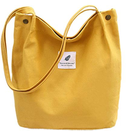 oukesin Bolso de Lona para Mujer Bolso de Hombro de Gran Capacidad Turismo Informal,Amarillo