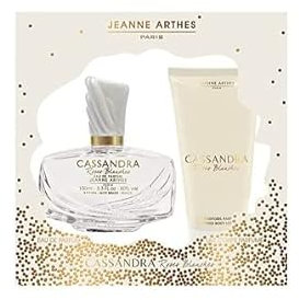 JEANNE ARTHES - Coffret Cadeau pour Femme - Cassandra Rose Blanche - Eau de Parfum 100 ml + Lait pour le corps 150 ml - Parfum Ambre Santal - Fabriqué et conditionné en France à Grasse