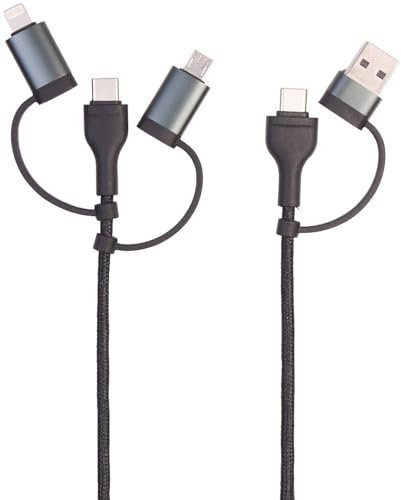 Callstel Handykabel: 6in1-Schnelllade- & Datenkabel USB-A/C zu USB-C/MicroUSB, 3A/60W, 1m (Ladekabel Lightning, Ladekabel Micro auf USBC, Samsung Galaxy Note 2)