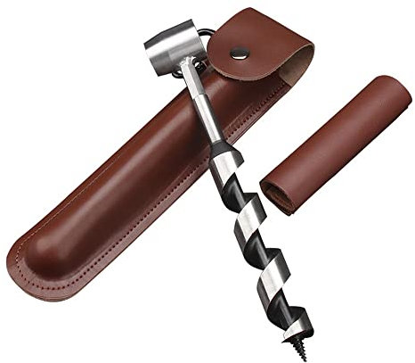 Sparklenut Handbohrer für Holzbearbeitung,Schraubenschlüssel Bushcraft Holzbearbeitung hand drill survival auger Feuerstab Outdoor,für Outdoor-Aktivitäten,Dschungelhandwerk,Camping,trekking