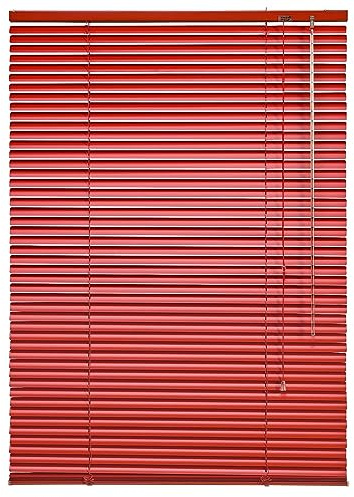 Sh000ad Cortinas Venecianas de Aluminio,Persianas Venecianas de Metal de Aluminio,Venecianas Aluminio Rojas,Cortinas Opacas de Hogar y Oficina,Estor Lamas de 25mm,Ancho x Alto (50x150cm)