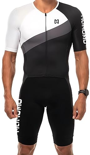 Triathlon kostym herr cykeldräkt vadderad en del trisuit cykeltop kort trisuit onepiece för tävling (TYP-4, S)