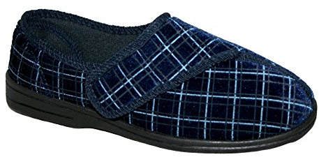 footloose.shoes Diabetic Orthopedic Men's Easy Close Wide-Fitting Touch Close Bar-strap Shoe Slippers Sizes 6-14 (Washable, UK Footwear Size System, Adult, Men, Numeric, Wide, 9)