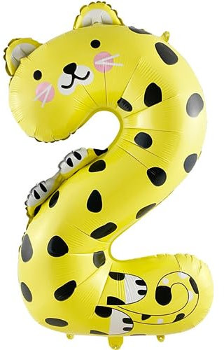 DIWULI Globo de Cumpleaños 2 Años Jungla Número Decoración