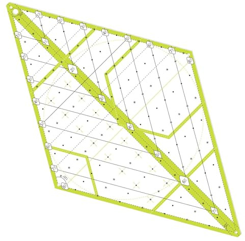 60° Green Acrylic Diamond Quilting Ruler - 43x25cm Precision Patchwork Template for Sewing & Piecing