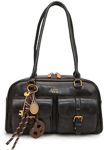 Starnearby Borsa a Spalla Donna Vintage in Pelle PU, Borsa a Mano con Ciondolo, Borse Ascellare Donna Multitasche, Borse Hobo Retrò Moda per Lavoro, Viaggio, Shopping