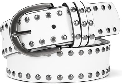 maikun Studded Leather Belt for Women, Punk Goth Grunge Belt | Emo Belt for Jeans Pants Dresses