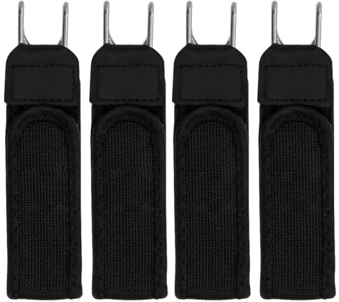 PowerTravel Buckless Belt for Men, 4 PCS, Adjustable, Elastic Stretch | For Jeans & Trousers, Casual, Business, Men & Women, Metal Hook, Black & Orange
