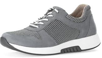 Gabor Damers lågklackade sneakers, halvskor, utbytbar fotbädd, Grå grå flod, 37.5 EU
