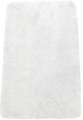 Brandsseller Badezimmerteppich 60x90 cm Badvorleger Badematte Badteppich rechteckig Chenille rutschfest saugstark maschinenwaschbar - Weiß