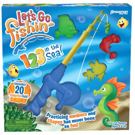 Pressman Let's Go Fishin' 312.4 cm The Sea! - Üben Sie das Zählen, Formen und Farben Spiel – ab 4 Jahren, 1–4 Spieler