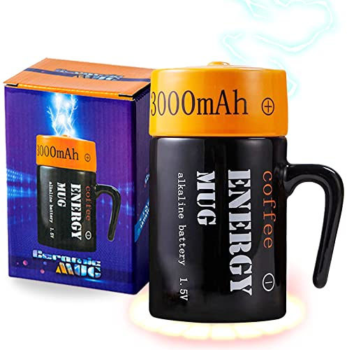 ZONSUSE Batteri kaffemugg, 3D energi personliga kopp gåvor, souvenir mugg för en vän och kollega, unik gåva män och kvinnor, 350 ml (stil A)