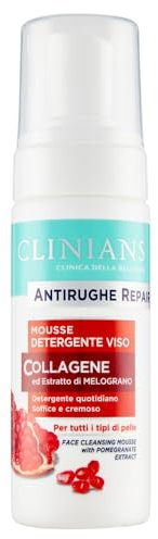 CLINIANS | Mousse Detergente Viso Antirughe Repair, Dermatologicamente Testato, Formula Delicata, Made in Italy, 150 ml