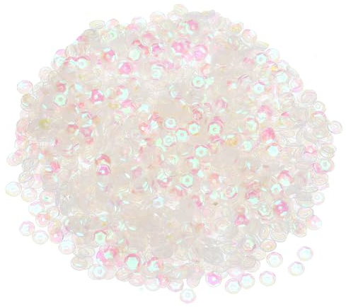 sourcing map Loose Sequins 4MM Glitter Sequins 3000Pcs Cup Sequins Embroidery Sequins for Jewelry Making Crafts Sewing,Transparent