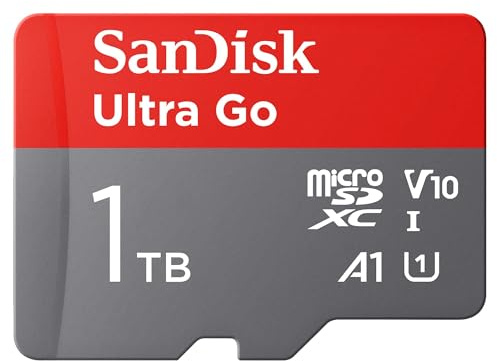 SanDisk 1 TB Ultra Go microSDXC UHS-I-kort, upp till 150 MB/s läshastighet, V10, U1, C10, A1, Full HD
