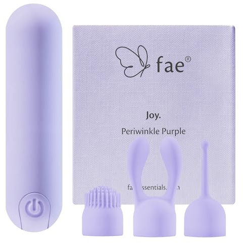 Mini vibromasseur pour femmes - Stimulateur clitoridien et point G avec 10 modes de vibration et 3 embouts Sex toys, stimulateurs Sex Toy Kits vibromasseurs - Série Joy, Periwinkle Purple