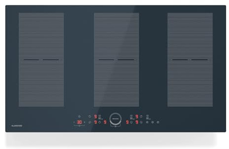 Klarstein Delicatessa 90 Induction Hob - 6-Zone Built-In Induction Cooker, 10500W With Flexzone & Boosters, Slider Control, Timer & Child Lock, Black Glass-Ceramic, 90cm Design