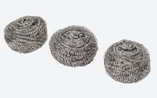 Lot de 3 Eponges en INOX - Spirale 6cm de diamètre - Barbecue Four Plaque de Cuisson - ect... - 006