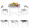 Clevich Kinder Tisch Stuhl Set, Kindersitzgarnitur, Stauraum, mit 2 PCS Stühlen, Kindersitzgruppe, Doppelseitiger Maltisch & Bauplatte, Packung mit 2 Stühlen, Kindermöbel für Kinderzimmer, Grau