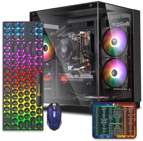 Prebuilt Gaming PC Desktop Computer,Intel Core i5 Desktop,Operating at A Frequency of 3.2-3.6 GHz,RX550 Graphics Card with 4GB GDDR5 Video Memory,16GB RAM, 512GB NVME SSD,WiFi5,RGB Fan x4 Windows 11