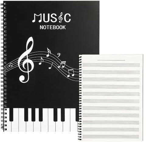 JYCSTE Blank Sheet Music Notebook, Staff Paper Sheet Music Composition Notebook, Art Music Notebook, Manuscript Paper Notebook, Piano Notebook Song Writing, 100 Pages 11 Staves