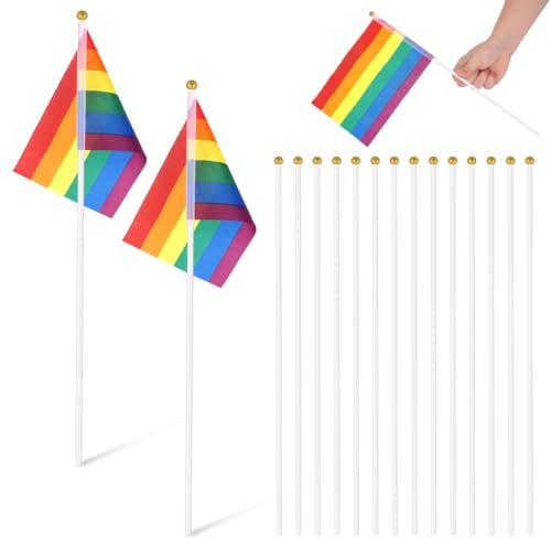 Veemoon - Mástil de bandera de plástico natural, 50 unidades, ligero y portátil, para fiestas y eventos, fácil de transportar