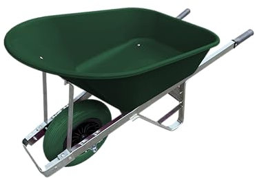 Agri Barrow Wheel Barrow 160 Litre Plastic Wheelbarrow with Puncture Proof Tires, Green - Ideal for Equestrians, Gardeners, Yard & Garden Maintainers, Farmers, Stable Workers, Allotment Owners
