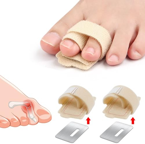 2 Piezas Enderezadores para Dedo en Martillo, Enderezadores Ferula De Dedos Separador Dedos Pies Vendajes Acolchados, Corrector Dedo Pie Martillo para Mujeres y Hombres, Protectores Dedos Pie (B)
