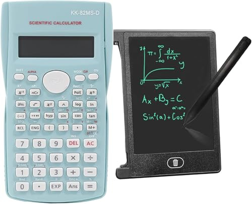 KK-82MS-B/KK-82MS-D Calculatrice scientifique portative pour ingénierie avec clavier inscriptible facile à régler 4,4 pouces, calculatrice portable portable pour bureau, école, vert