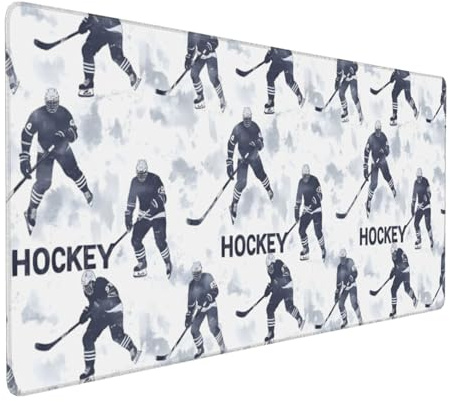 Grand tapis de souris de jeu, tapis de souris moderne imprimé sport de hockey, tapis de bureau antidérapant pour clavier de bureau et souris, accessoires de bureau et maison, 40,6 x 89,5 cm