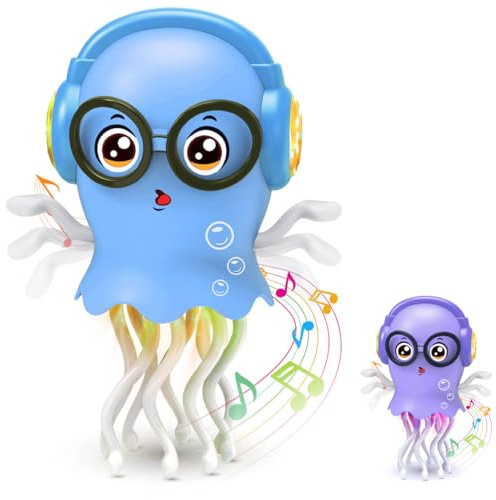 Juguete para bebé, medusas bailando con música y luz, juguete interactivo para el tiempo del vientre del bebé, juguete sensorial para gatear para niños pequeños de 3 a 8 años, regalos de cumpleaños