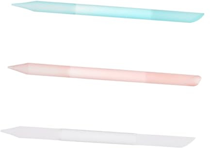 HONITANO Lima Per Unghie Per Manicure 3 Pezzi 100x6mm Lime in Vetro Cilindriche Trasparenti Blu Rosa Strisce Lucidanti Professionali Per Cura Unghie Saloni Di Bellezza e Uso Personale