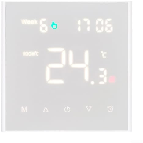 Smart termostat för kombipannor och golvuppvärmning, smart WiFi golvvärme termostat med för Alexa och för Gogle hem kontroll pekpanel (vit WIFI 3A vattenuppvärmning)