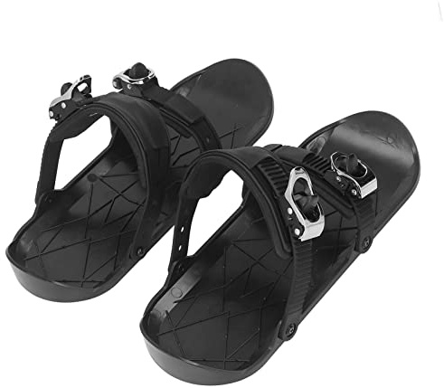 Aatraay Mini Ski Skates, Short Thin Skating Skis with Adjustable Binding for Outdoor Skiing Snow Parks Cross Country Forest Trails, One Size Fits US 5-14 EU 35-48