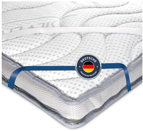 BMM Classic Komfort Topper 100x200 cm H2 morbidom, topper in schiuma fredda, certificato Öko-Tex, sovramaterasso ortopedico, altezza 8 cm, topper prodotto in Germania.