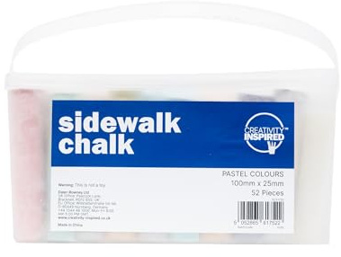 scola Jumbo Sidewalk Chalk, Playground Chalk, Children Chalk, 52 Pieces, 8 Assorted Colours, Ideal for Craft Projects for Children